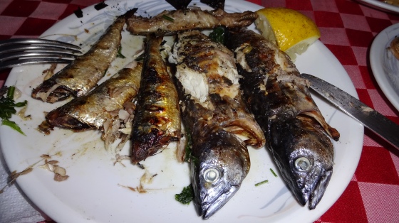 My plate of grilled fish.